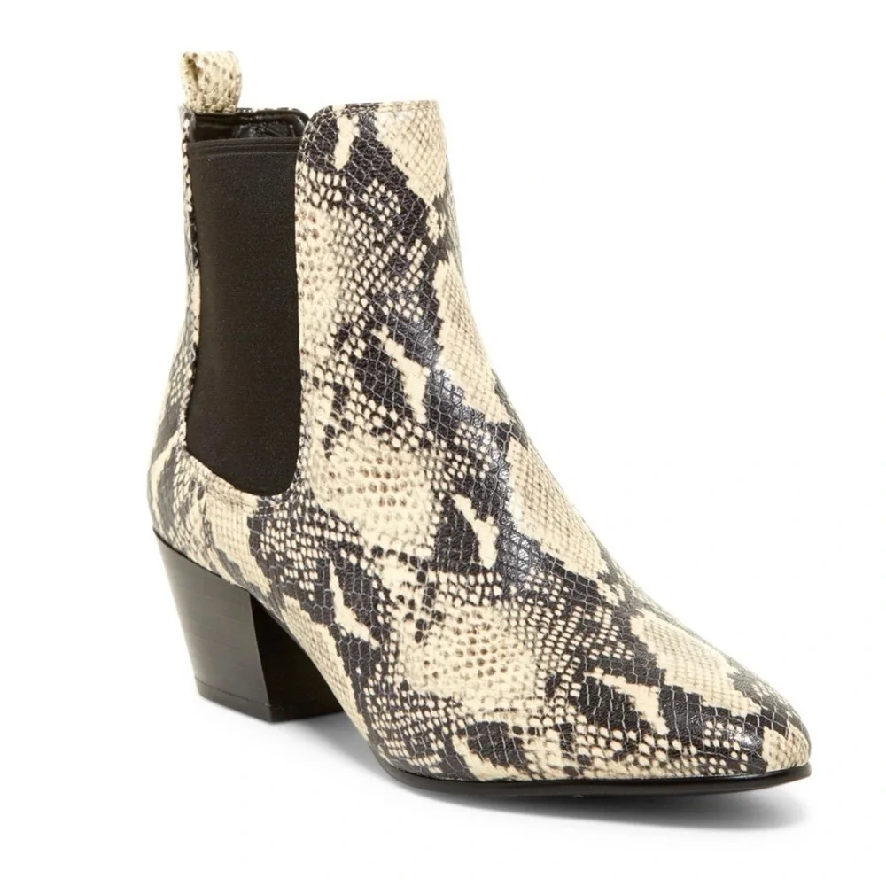 NEW Sam Edelman Snakeskin Reesa Chelsea Ankle Boots